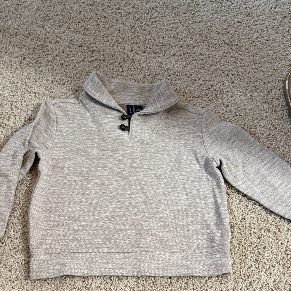 Janie Jack toddler boy size 4 pull over with buttons (light beige)